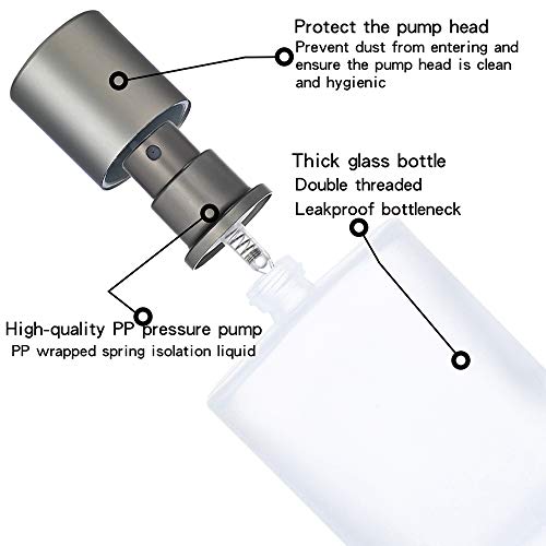 2 Pack 50ml Frosted Glass Spray Bottles Refillable Perfume Atomizers