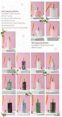 Refillable Perfume Bottle with Rose Quartz