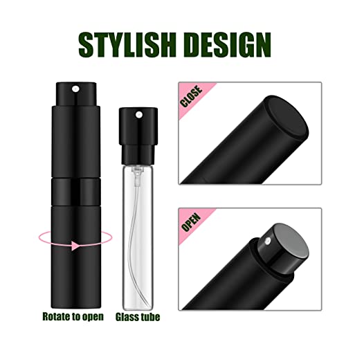 2PCS 8ml Mini Perfume Atomizer Bottles Matte Black