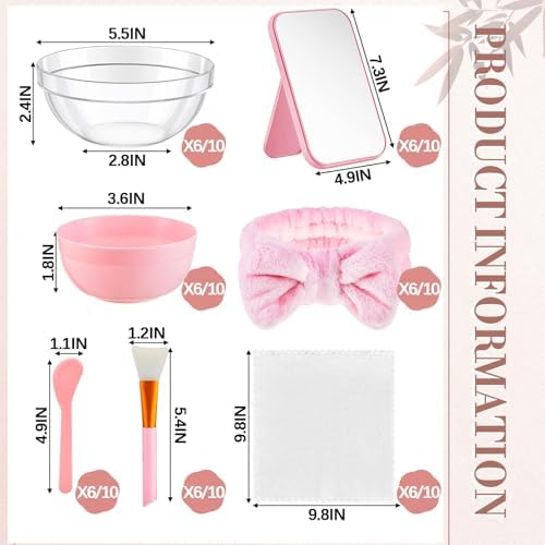 6 Piece Pink Spa Party Kit for Women