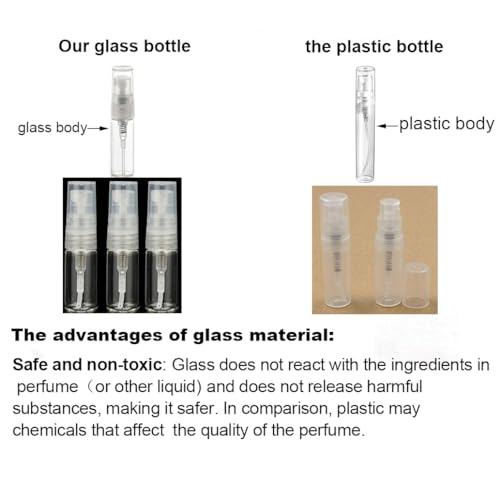 Elfenstall 10pcs Mini Clear 3ml Spray Bottles with 1pc Cloth and 2pcs Pipettes
