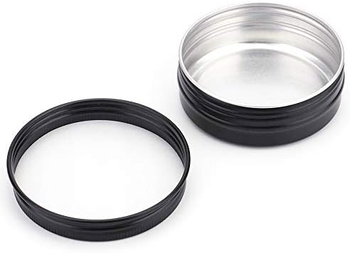 12 Pack 2 Oz Black Aluminum Jar with Screw Lid