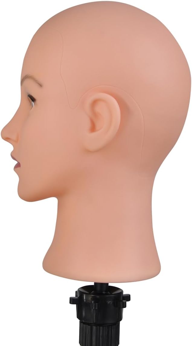Soft Bald Mannequin Head for Wig Display and Glasses