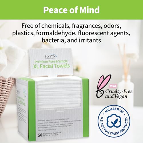 ForPro Premium Pure Simple XL Facial Towels 50 Count