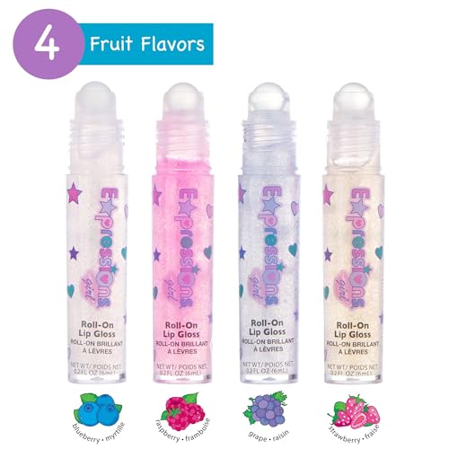 12pc Fruit Flavored Lip Gloss Necklace Set