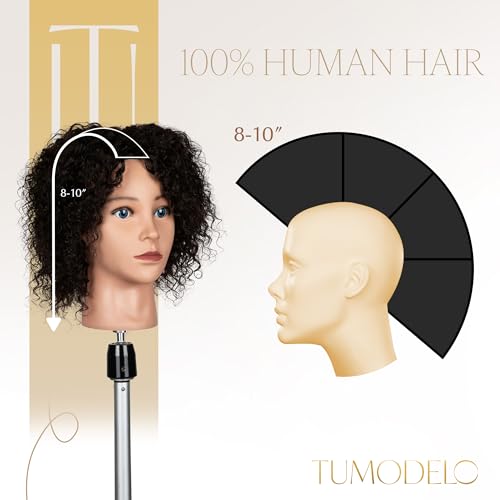 Tumodelo 8-10 Ivy Mannequin Head for Hair Training N2 Brown Black