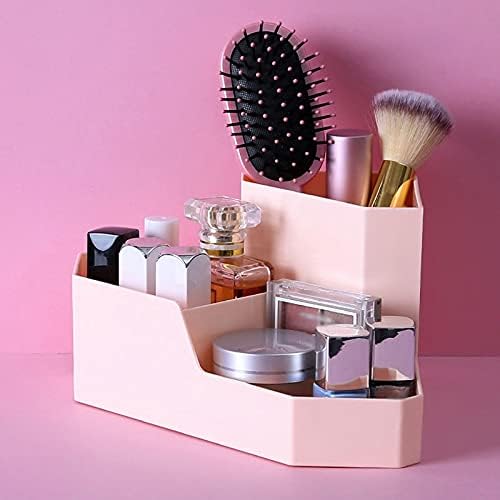 Cosmetic Storage Box with 3 Compartments for Makeup Skincare and Stationery
