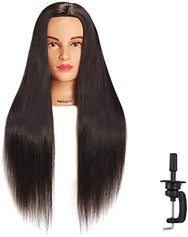 Hairingrid Mannequin Head with Free Clamp Holder Black