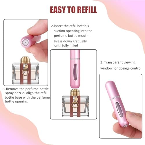 6pcs Mini Perfume Refillable Travel Bottle Atomizer Sprayer for Fragrance