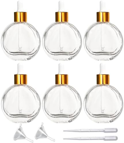 6Pcs 2oz Glass Dropper Bottles for Essential Oils