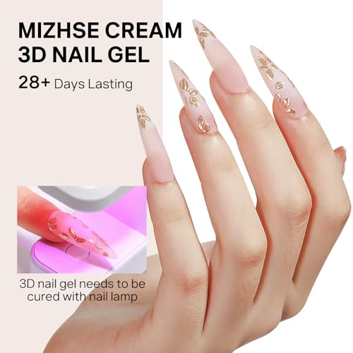 MIZHSE 3D Nail Gel Set with Chrome Powder for Nail Art