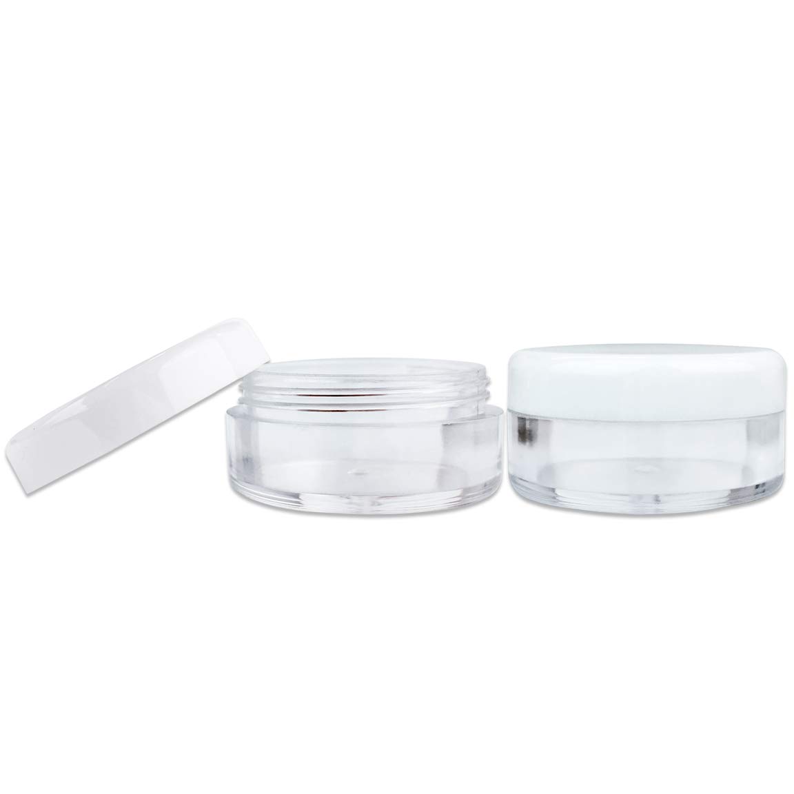 2000 Pcs Beauticom 5G5mL Clear Jars with White Lids