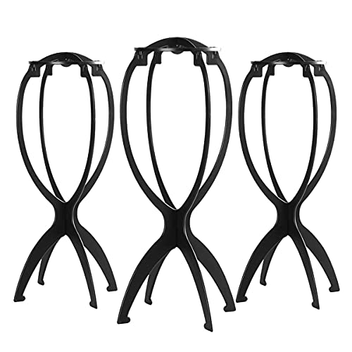 Dreamlover Wig Stand for 3 Wigs Black 142 Inch Height