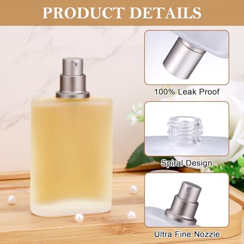 3 Pcs Empty Perfume Spray Bottles 50ml Reusable Glass Atomizer
