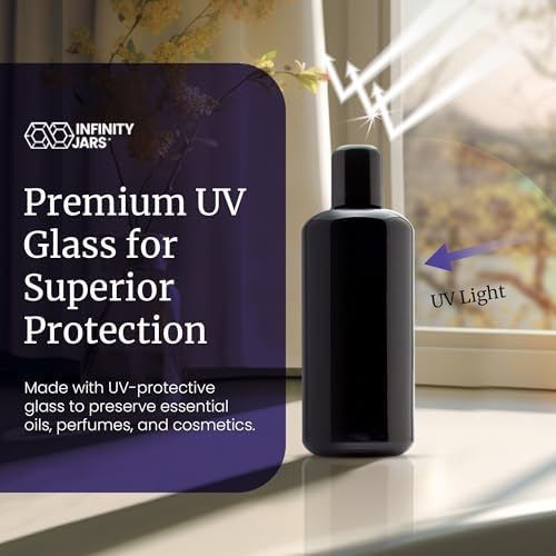 Infinity Jars 200 ML Black UV Blocking Glass Bottle