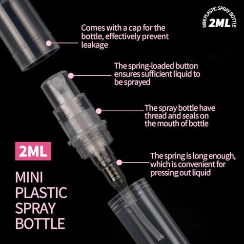 Fandamei 10 Pack Mini Spray Bottles 2ml Clear Plastic