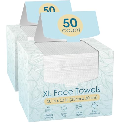 100 Count XL Disposable Face Towels 10x12 2 Pack