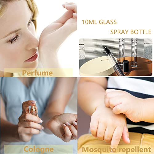 10ml Glass Spray Bottle Set 8PCS Gold