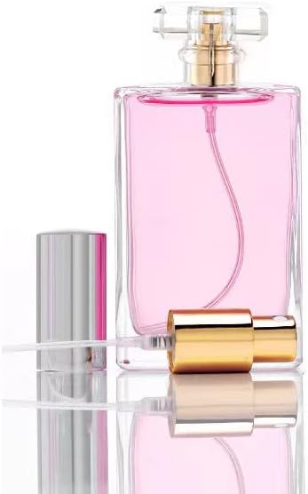 2 Pcs Gold Clear Glass Perfume Atomizer 100ml Spray Bottle for Travel