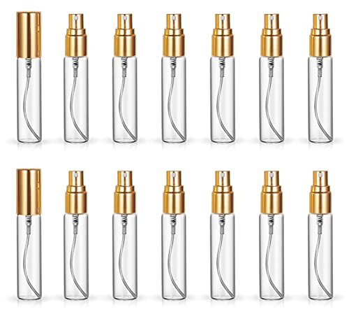20 Pack 10ML Refillable Spray Bottle Set With Gold Caps