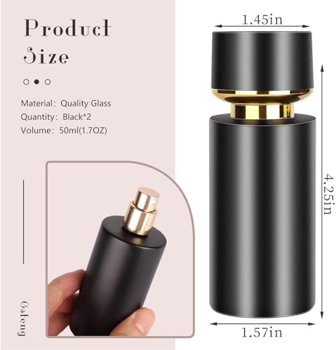 2pcs 50ml Glass Spray Bottle for Perfume and Cologne
