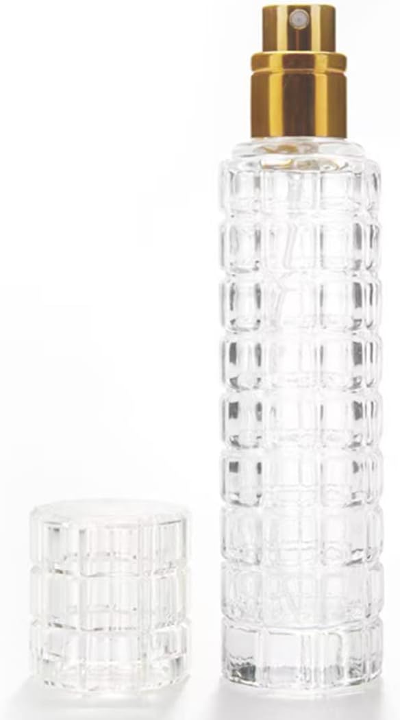 Enslz Refillable Glass Perfume Spray Bottle 1 Ounce Gold