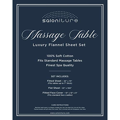 Saloniture 3-Piece Flannel Massage Table Sheet Set - Gray