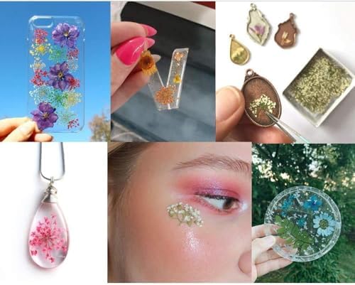 LPOne 60 Pcs 3D Dried Flowers Resin Nail Art Stickers