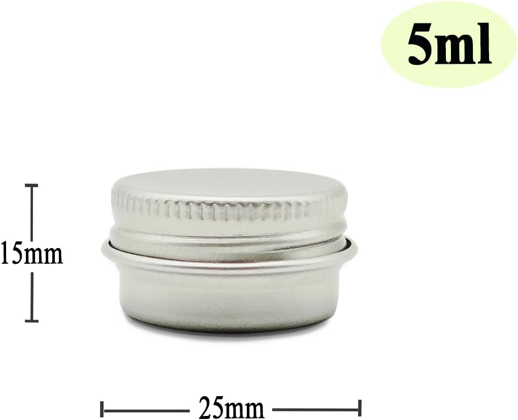 30 Pack 5ml Round Lip Balm Tins with Screw Lid