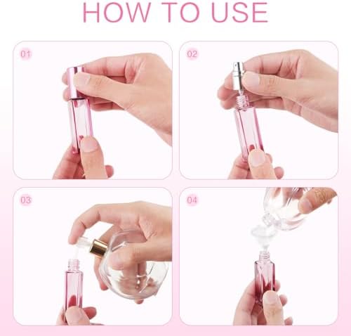 YOCASII Refillable Glass Travel Perfume Bottles 4PCS 10ml