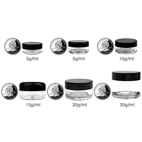 2000 Pcs Beauticom 5G5mL Clear Jars with White Lids