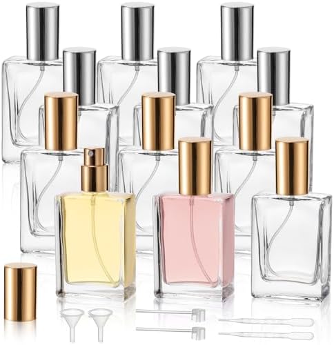 Foraineam 12-Pack Clear Glass Spray Bottles Refillable and Portable