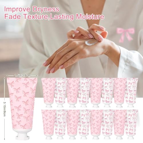 50 Pcs Pink Bow Hand Cream Gifts for Weddings and Parties
