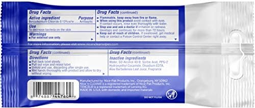 Nice N Clean Sensitive Skin Wet Wipes Aloe Vitamin E Blue 400 Count