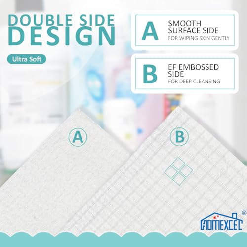 HOMEXCEL Biodegradable Face Towels 50 Count