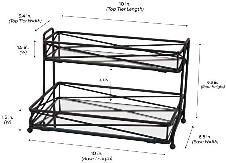 Home Details Mirrored Cosmetic Organizer 2 Tier Vanity Tower