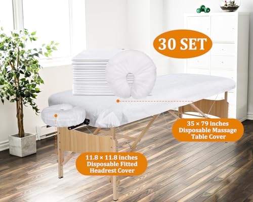 60 Pcs Disposable Fitted Massage Table Sheet Set