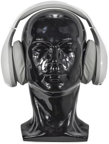 Fnnemg PVC Matte Black Male Mannequin Head Stand