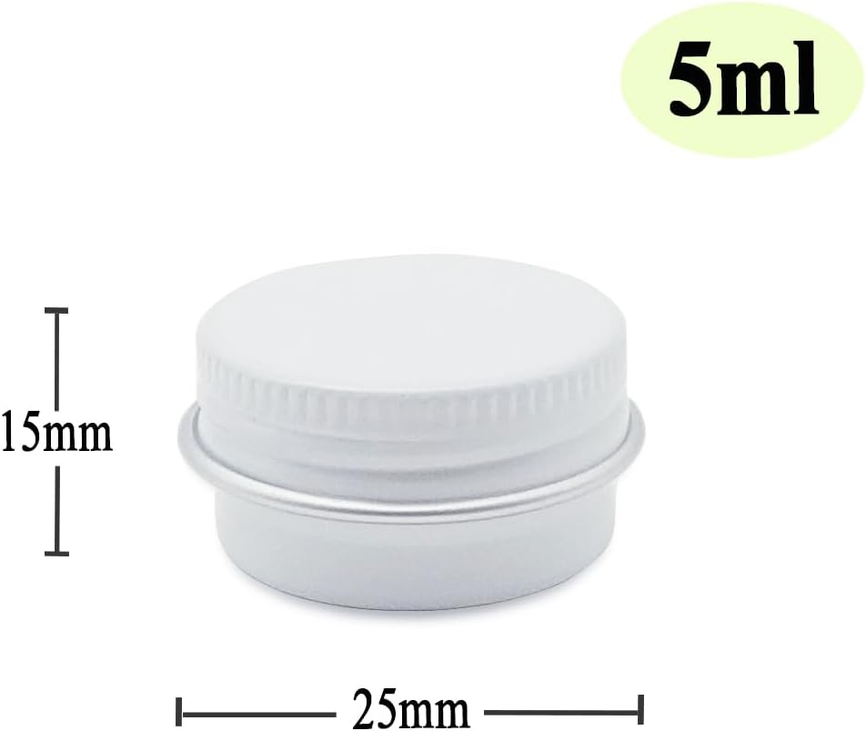 30 Pack 5 ml White Lip Balm Tins with Screw Lid