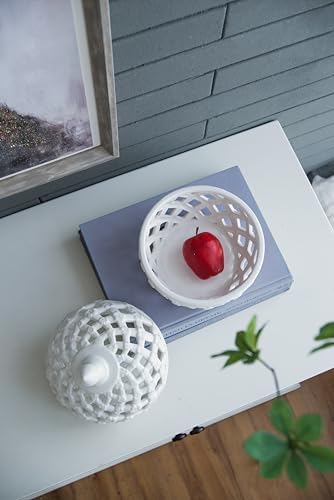 White Ceramic Lidded Jar for Home Decor