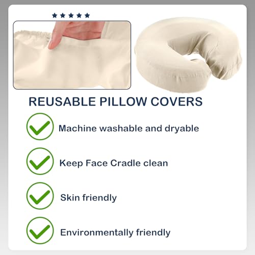 24 Pcs Reusable Face Cradle Covers for Massage Table