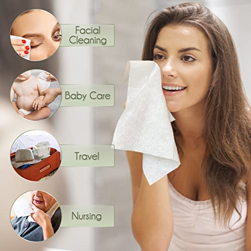 WOWOTEX 240 Count Biodegradable Face Wipes 4 Pack