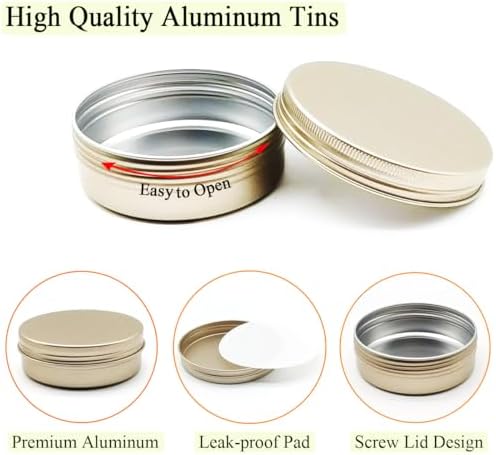 6pcs 100ml Matte-Gold Aluminum Tin Cans