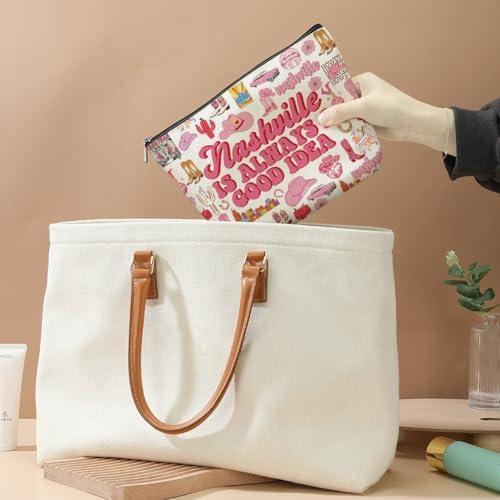 Nashville Themed Cosmetic Bag for Travelers and Friends