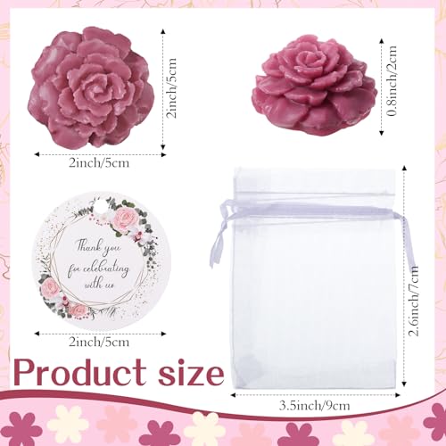Demissle 24 Piece Rose Flower Soap Gift Favor Set