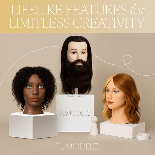 Tumodelo 8-10 Ivy Mannequin Head for Hair Training N2 Brown Black