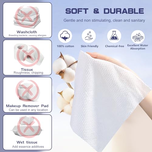 Soft Cotton Face Towel 100 Count for Cleansing and Drying