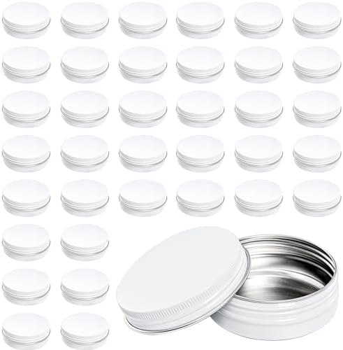 Foraineam 48-Pack 2 oz White Lip Balm Tins with Screw Lid