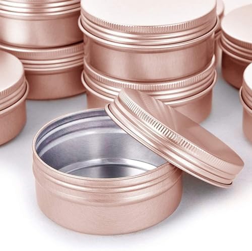 1 Oz Rose Gold Aluminum Jar with Screw Cap 12 Pcs