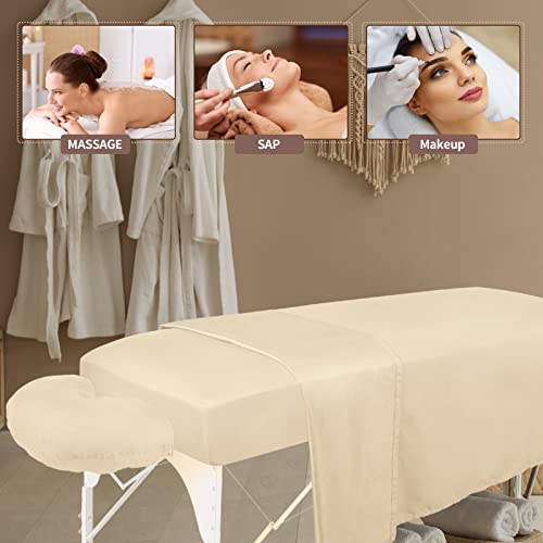 Oudain 6 Set Microfiber Massage Table Sheets Natural